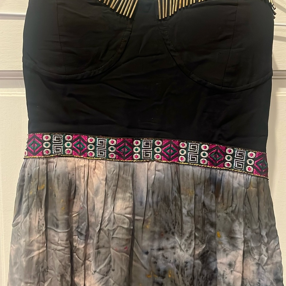 Marineblu Black and Pink Maxi Dress